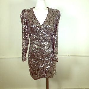 Bardot Silver Sequin Sparkle Dress